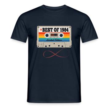 Best Of 1984 Vintage Birthday Gift T-Shirt - Men's T-Shirt - navy - Front - AI Model Male 178 light (178cm)