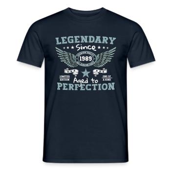 Legendary since 1989 33rd birthday gift - Men's T-Shirt - navy - Front - AI Model Male 178 light (178cm)