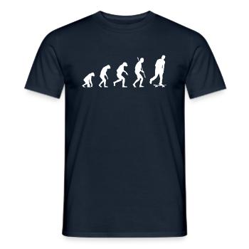 SKATEBOARD EVOLUTION - Männer T-Shirt - Navy - Vorne - AI Model Male 178 light (178cm)