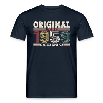 Original Juin 1959 Millésime 1959 Anniversaire 1959 - T-shirt homme - marine - Devant - AI Model Male 178 light (178cm)