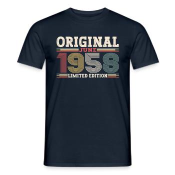 Original Juin 1958 Millésime 1958 Anniversaire 1958 - T-shirt homme - marine - Devant - AI Model Male 178 light (178cm)