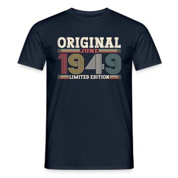 Légende Juin 1949 Millésime 1949 Anniversaire 1949 - T-shirt homme - marine - Devant - AI Model Male 178 light (178cm)