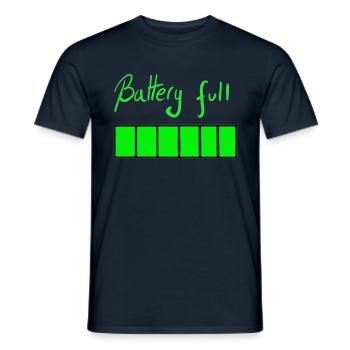 Battery charged! - Men's T-Shirt - navy - Front - AI Model Male 178 light (178cm)