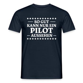 Pilot Spruch Flugsport Lustiges Piloten Geschenk - Männer T-Shirt - Navy - Vorne - AI Model Male 178 light (178cm)