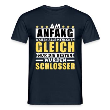 Am Anfang waren alle gleich - Schlosser Edition - Männer T-Shirt - Navy - Vorne - AI Model Male 178 light (178cm)