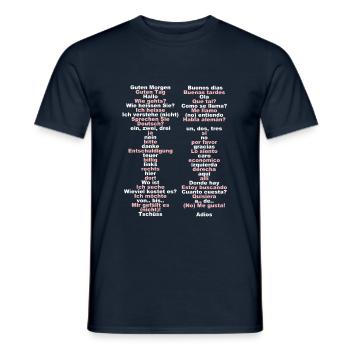 Basis Vokabular Spanisch - Männer T-Shirt - Navy - Vorne - AI Model Male 178 light (178cm)