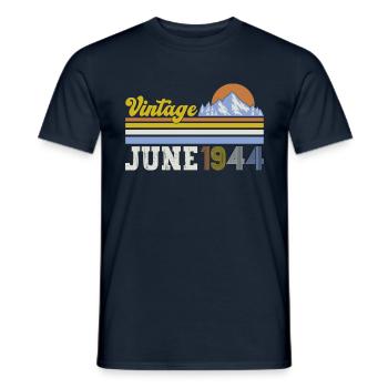 Original June 1944 Vintage 1944 Birthday 1944 - Men's T-Shirt - navy - Front - AI Model Male 178 light (178cm)