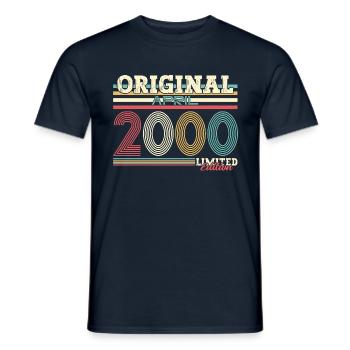 25ème anniversaire cadeau mari Original avril 2000 - T-shirt homme - marine - Devant - AI Model Male 178 light (178cm)