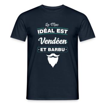 Le mec idéal est Vendéen et barbu humour vendée - T-shirt homme - marine - Devant - AI Model Male 178 light (178cm)