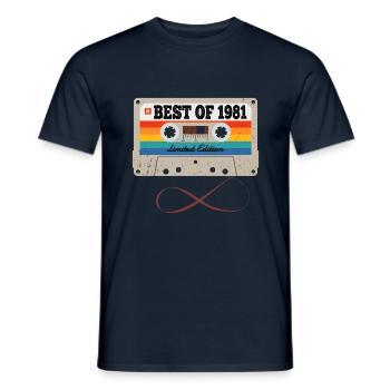 Best Of 1981 T-shirt cadeau d'anniversaire de 40 ans - T-shirt homme - marine - Devant - AI Model Male 178 light (178cm)
