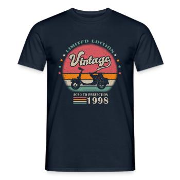 vintage scooter 1998 birthday gift 23 years - Men's T-Shirt - navy - Front - AI Model Male 178 light (178cm)