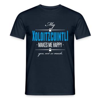 My Xoloitzcuintli makes me happy - Männer T-Shirt - Navy - Vorne - AI Model Male 178 light (178cm)