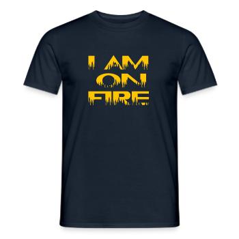 i am on fire - Men's T-Shirt - navy - Front - AI Model Male 178 light (178cm)