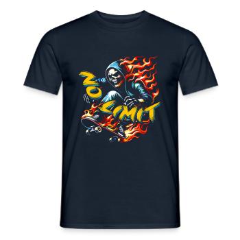 No Limit Skull Skeleton sur skateboard - T-shirt homme - marine - Devant - AI Model Male 178 light (178cm)