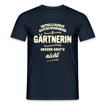 Intelligent, gutaussehend und Gärtnerin... - Männer T-Shirt - Navy - Vorne - AI Model Male 178 light (178cm)