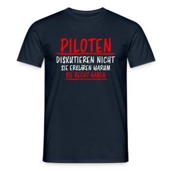 Pilot Lustiger Spruch Flugplatz Flugsport Geschenk - Männer T-Shirt - Navy - Vorne - AI Model Male 178 light (178cm)