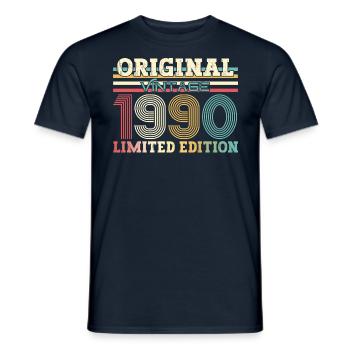 Original 1990 Vintage 1990 34th Birthday 1990 - Men's T-Shirt - navy - Front - AI Model Male 178 light (178cm)
