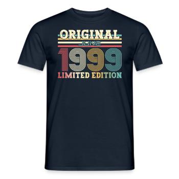 Original Juin 1999 Millésime 1999 25ème Anniversaire 99 - T-shirt homme - marine - Devant - AI Model Male 178 light (178cm)