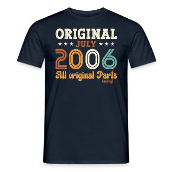 18ème anniversaire Original Juillet 2006 Millésime 2006 - T-shirt homme - marine - Devant - AI Model Male 178 light (178cm)