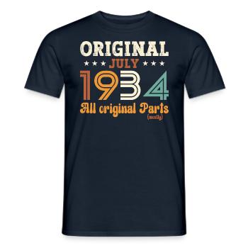 90th Birthday Original July 1934 Born 1934 - Men's T-Shirt - navy - Front - AI Model Male 178 light (178cm)