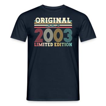 21ème Anniversaire Légende 2003 Millésime 2003 - T-shirt homme - marine - Devant - AI Model Male 178 light (178cm)