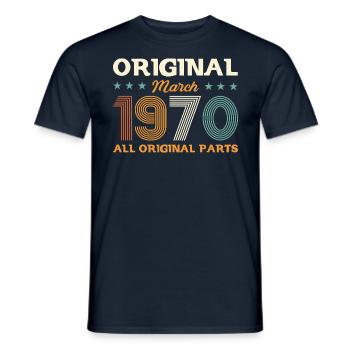 55ème anniversaire cadeau mari Original mars 1970 - T-shirt homme - marine - Devant - AI Model Male 178 light (178cm)