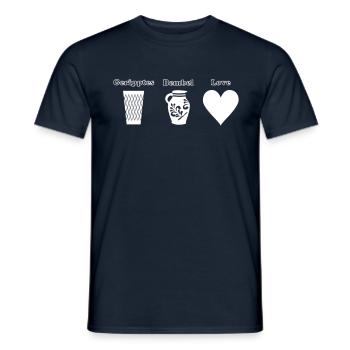 Geripptes Bembel Love - Männer T-Shirt - Navy - Vorne - AI Model Male 178 light (178cm)