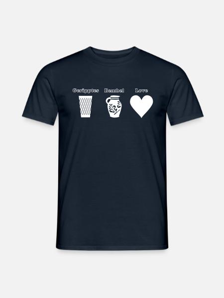 Geripptes Bembel Love - Männer T-Shirt - Navy