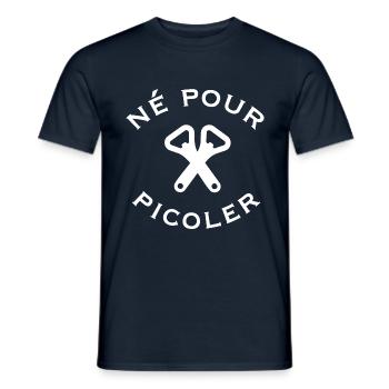 Né pour picoler ouvre bouteilles - T-shirt homme - marine - Devant - AI Model Male 178 light (178cm)
