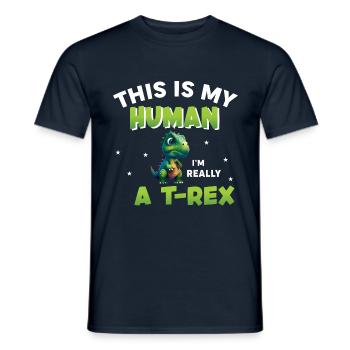 En fait, je suis un T-Rex - T-shirt homme - marine - Devant - AI Model Male 178 light (178cm)