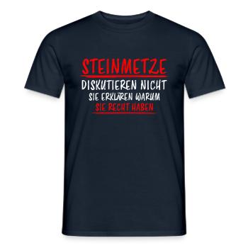 Steinmetz Lustiger Spruch Steinbildhauer Geschenk - Männer T-Shirt - Navy - Vorne - AI Model Male 178 light (178cm)