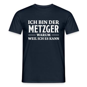 Metzger Spruch Fleischer Lustiges Metzger Geschenk - Männer T-Shirt - Navy - Vorne - AI Model Male 178 light (178cm)