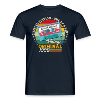 30th Birthday Retro Cassette Best of Octobre 1993 - T-shirt homme - marine - Devant - AI Model Male 178 light (178cm)
