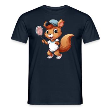 Eichhörnchen Tennis-Duo - Lustiger Comic-Spaß auf - Männer T-Shirt - Navy - Vorne - AI Model Male 178 light (178cm)