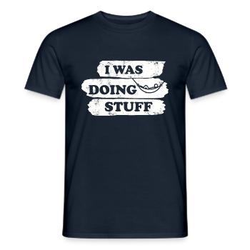 I was doing stuff - Hammock vintage - Men's T-Shirt - navy - Front - AI Model Male 178 light (178cm)