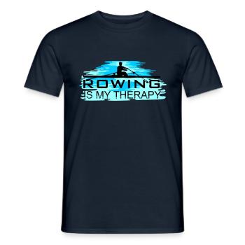 Rudern ist meine Therapie, Rudern, Ruderer - Männer T-Shirt - Navy - Vorne - AI Model Male 178 light (178cm)