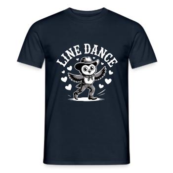 Line Dance Owl Funny Owl Dances Line Dance - Men's T-Shirt - navy - Front - AI Model Male 178 light (178cm)