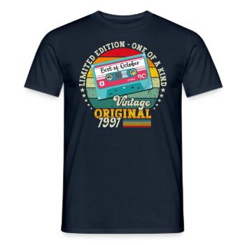 32nd Birthday Retro Cassette Best of Octobre 1991 - T-shirt homme - marine - Devant - AI Model Male 178 light (178cm)