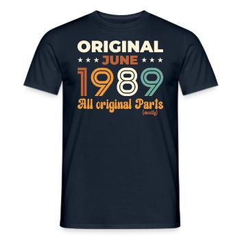 Original June 1989 Vintage 1989 Birthday 1989 - Men's T-Shirt - navy - Front - AI Model Male 178 light (178cm)