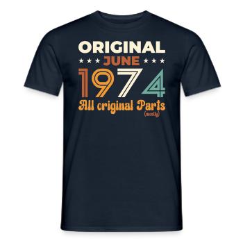 Original Juin 1974 Millésime 1974 Anniversaire 1974 - T-shirt homme - marine - Devant - AI Model Male 178 light (178cm)