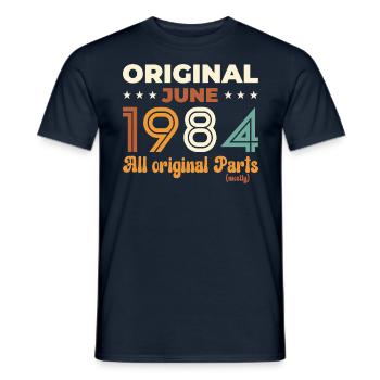 Original June 1984 Vintage 1984 Birthday 1984 - Men's T-Shirt - navy - Front - AI Model Male 178 light (178cm)