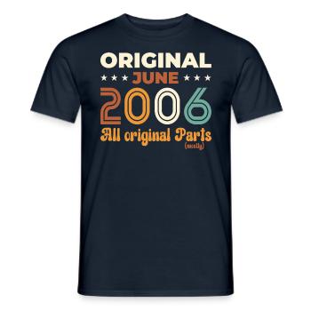 Original Juin 2006 Millésime 2006 Anniversaire 2006 - T-shirt homme - marine - Devant - AI Model Male 178 light (178cm)