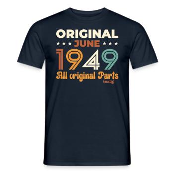Original June 1949 Vintage 1949 Birthday 1949 - Men's T-Shirt - navy - Front - AI Model Male 178 light (178cm)