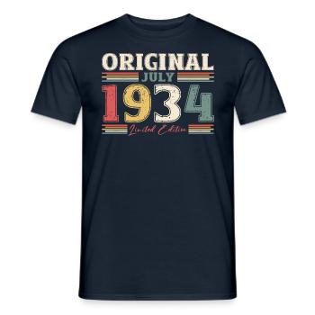 90th Birthday Original July 1934 Born 1934 - Men's T-Shirt - navy - Front - AI Model Male 178 light (178cm)
