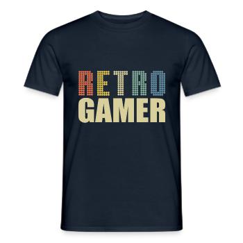 Rétro Gamer Vintage Gaming Nerd cadeau T-shirt - T-shirt homme - marine - Devant - AI Model Male 178 light (178cm)