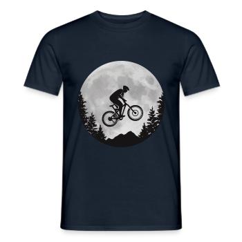 Mountain Bike MTB Moon Bike Gift T-Shirt - Men's T-Shirt - navy - Front - AI Model Male 178 light (178cm)