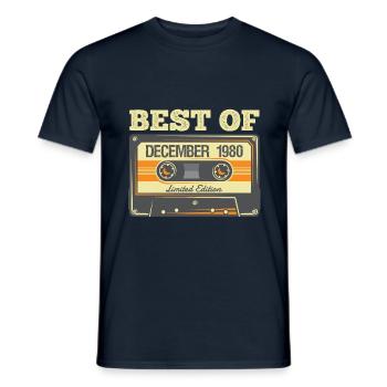 Best Of December 1980 40th Birthday 40th T-Shirt - Men's T-Shirt - navy - Front - AI Model Male 178 light (178cm)