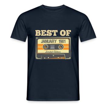 Best Of January 1981 40th Birthday 40th T-Shirt - Men's T-Shirt - navy - Front - AI Model Male 178 light (178cm)