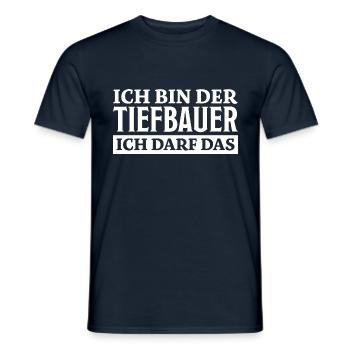 Tiefbauer Spruch Beruf Lustiges Tiefbauer Geschenk - Männer T-Shirt - Navy - Vorne - AI Model Male 178 light (178cm)
