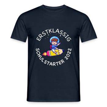 Kinder Schulkind Einschulung Grundschule Erstkläss - Männer T-Shirt - Navy - Vorne - AI Model Male 178 light (178cm)